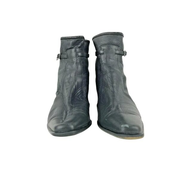 Prevata Womens Black Vero Cuoio Cone Heel Almond Toe Ankle Boot Size US‎ 5.5 - Picture 2 of 9